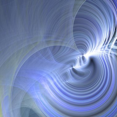 Parlak renklerde parlayan bir merkezi olan dalgalardan oluşan soyut fraktal arkaplan.