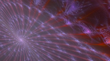 Soyut sarmal yıldızlar ve parlak renklerde bükülmüş spiraller ve halkalar..