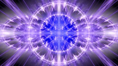 Patlayan bir yıldızdan yapılmış soyut fraktal arkaplan dekoratif bir halka ve sonsuz renkli bir sembol..