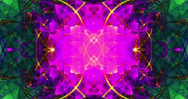 Fond Fractal Bouclable Changeant Couleur Abstraite Composé Motif Complexe Anneaux — Video