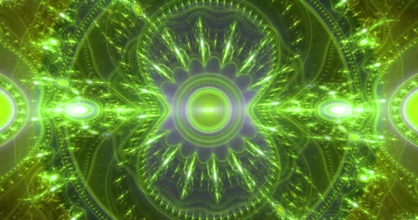 fractales changeantes de couleur bouclables dynamiques abstraites en forme de motif lumineux complexe moderne d'anneaux, de cercles, d'arcs et d'ondes connectés dans des couleurs éclatantes 