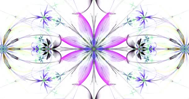 Snelle Kleur Veranderende Abstracte Moderne Fractal Achtergrond Met Gedraaide Onderling — Stockvideo