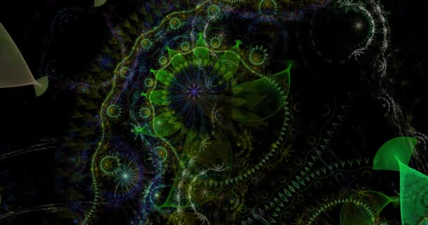 Ταχεία Αλλαγή Χρώματος Αφηρημένο Σύγχρονο Fractal Φόντο Στριμμένα Διασυνδεδεμένα Ψυχεδελικά — Αρχείο Βίντεο