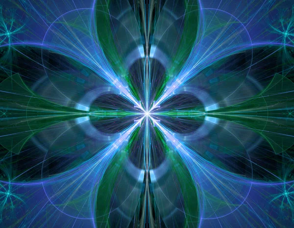 Absztrakt Fraktál Háttér Egy Nagy Csillag Bonyolult Dekoratív Geometriai Minta — Stock Fotó