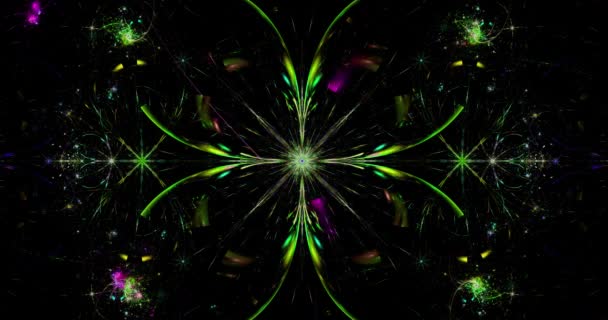 Быстрое Изменение Цвета Абстрактного Современного Фрактального Фона Скрученными Взаимосвязанными Психоделическими — стоковое видео
