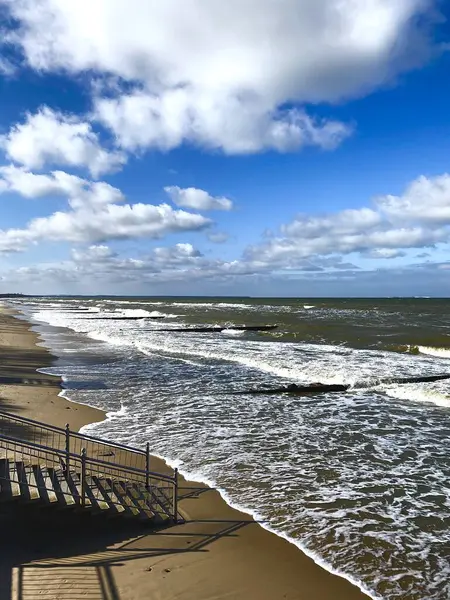 Zimny Poranek Morze Bałtyckie — Zdjęcie stockowe