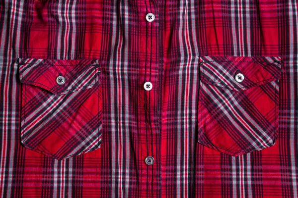 Bolsillos Fotos Una Camisa Camisa Cuadros Roja Foto Fondo — Foto de Stock