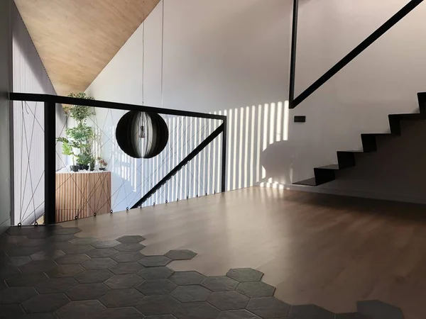 Modern House Interior Wooden Floor — Stock Photo, Image