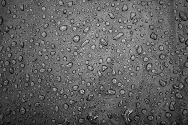 Gotas Agua Tela Gotas Agua Sobre Fondo Gris Condensado Gotas —  Fotos de Stock