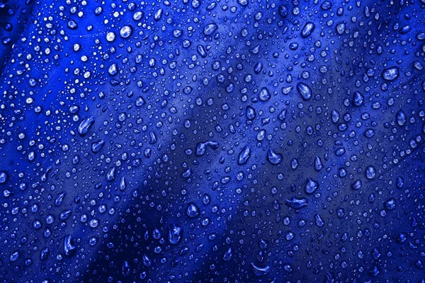 Капли Воды Ткань Капли Воды Голубом Фоне Конденсат Капли Воды — стоковое фото