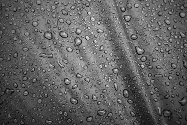 Water drops on fabric. Water drops on grey background. Condensate. Water drops background.