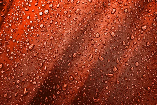 Капли Воды Ткани Капли Воды Красном Фоне Конденсат Капли Воды — стоковое фото