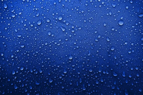 Water Drops Fabric Water Drops Blue Background Condensate Water Drops — Stock Photo, Image