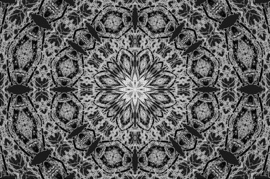 Soyut arkaplan. Monokrom dokusu. Dekoratif siyah beyaz desen. 
