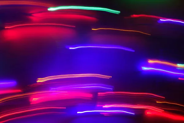 Chaotische Lichter Bewegung Verschwimmen Aus Dem Fokus Abstrakter Hintergrund — Stockfoto