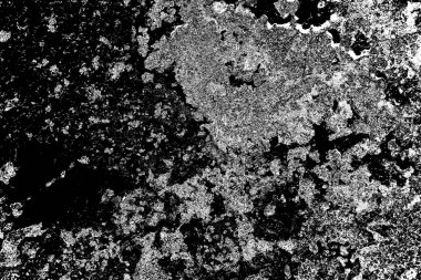 Dökülen boya paslı metal dokusu, siyah ve beyaz soyut arkaplan