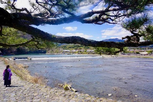 Arashiyama Nehri 'nin Sakin Manzarası 