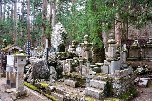 Japonya 'daki Koya Dağı' ndaki Budist Mezarlığı. 