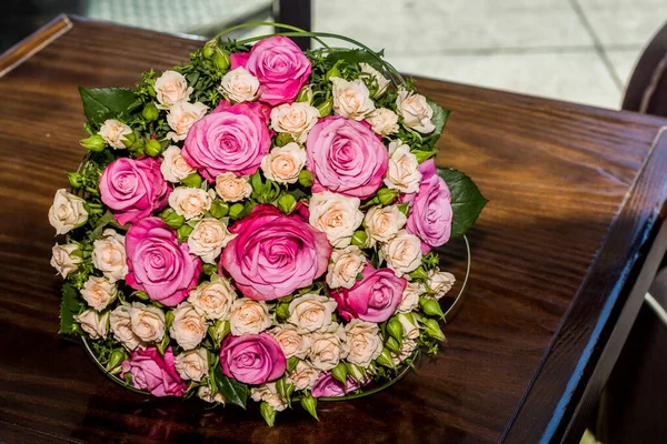 Brudens Bukett Firande Bukett Närbild Naturliga Blommor — Stockfoto