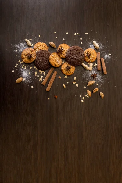 Wohnung Für Ein Französisches Café Haferflocken Kekse Liegen Auf Dem — Stockfoto