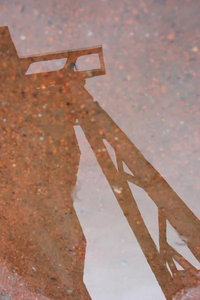 Unesco World Heritage Site Zeche Zollverein Industry Ruin Reflected Red — 스톡 사진