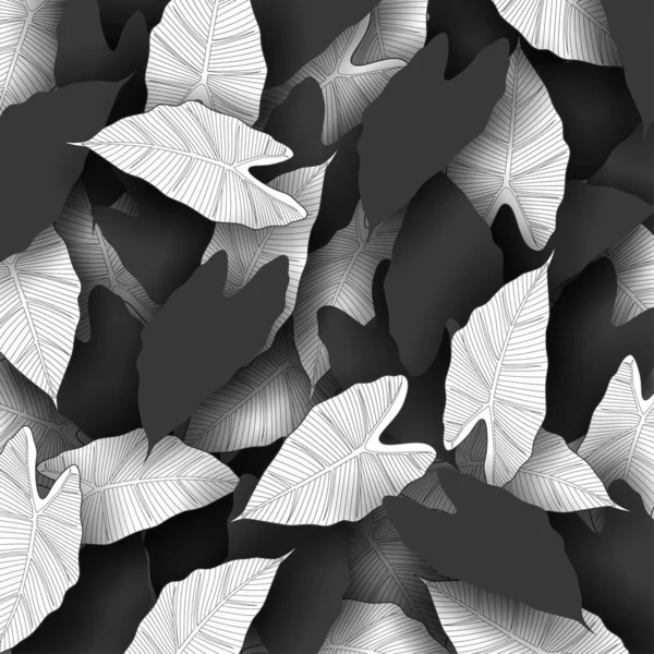 Тропические Летние Листья Фон Джунглями Растений — стоковый вектор