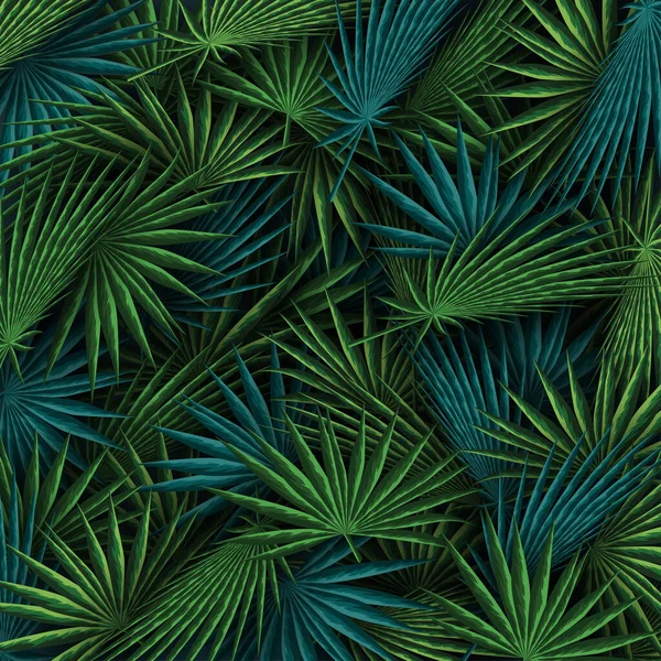 Тропические Летние Листья Фон Джунглями Растений — стоковый вектор