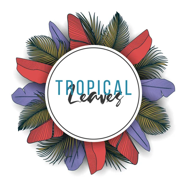 Tropické Letní Listí Pozadí Džunglí Rostlin — Stockový vektor