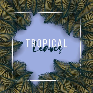 Tropikal yaz yaprakları orman bitkileriyle dolu