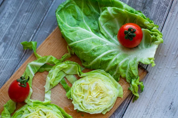 양배추와 샐러드 토마토 — 스톡 사진