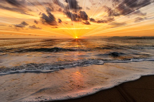 Sunset Ocean Rays — Stock Photo, Image
