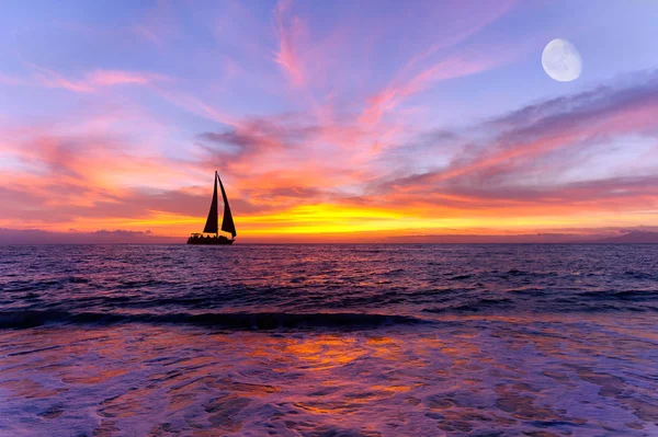 Vitorlás-óceán naplemente — Stock Fotó