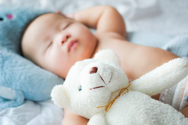 Arriba Ver Retrato Bebé Recién Nacido Asiático Lindo Niño Llevaba — Foto de Stock