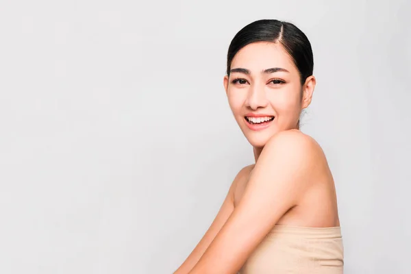 Joven Hermosa Mujer Asiática Con Piel Limpia Brillante Cosmetic Beauty —  Fotos de Stock