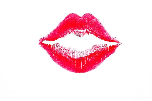 Woman Lip Set Lip Prints Color Different Women White Background — Stock Photo, Image