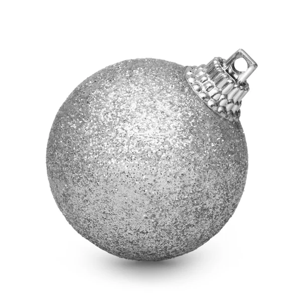 Silver christmas ball isolated on white background — Stock Photo, Image