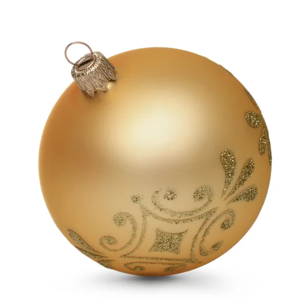 Arany karácsonyi bál elszigetelt fehér background — Stock Fotó
