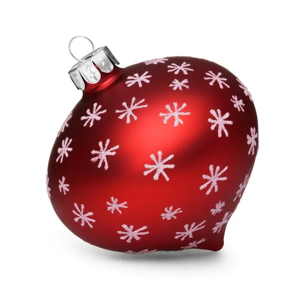 Red christmas ball isolated on white background — Stock Photo, Image