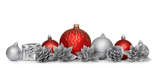 Group of christmas balls isolated on white background — Stock Photo, Image