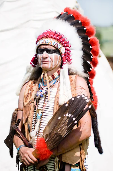 Portrait of american indian chief Stock Image