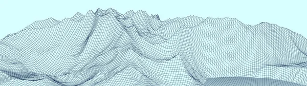 Vektor Wireframe Landschaft Technische Netzillustration — Stockvektor
