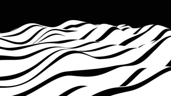 Абстрактна Хвиля Білих Чорних Вигнутих Ліній Галюцинація Оптична Ілюзія Скручена — стоковий вектор