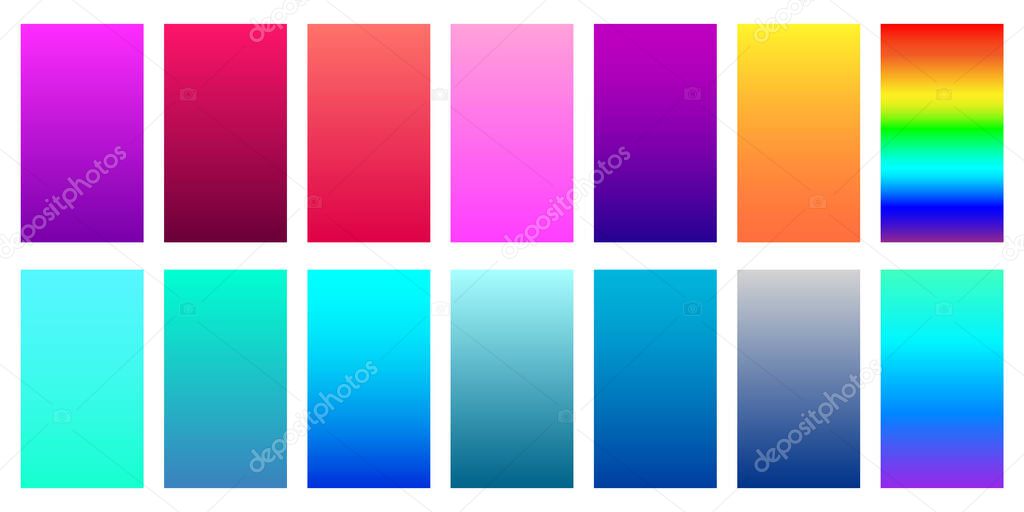 Gradient backgrounds set. Abstract soft vector illustration.