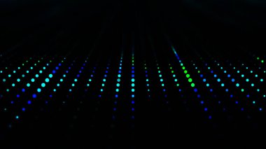 Birçok noktanın soyut dalgası. Fütürist arka plan çizimi. 3d oluşturma