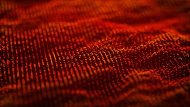 Birçok noktanın soyut dalgası. Fütürist arka plan çizimi. 3d oluşturma