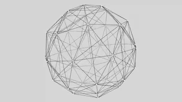 Esfera dinámica futurista de múltiples líneas. Ilustración abstracta en estilo espacial. Lazo sin costuras. Renderizado 3D. — Vídeos de Stock