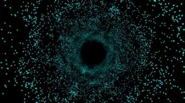 Soyut yıldızlar arası tünel ya da portal oluşturuluyor. Ağlı üç boyutlu bir solucan deliği. Kusursuz döngü. 3B görüntüleme.