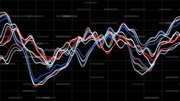 Grafiek Visualisatie Van Big Data Bedrijfs Investeringsgrafiek Financieel Overzicht Muziekgolf — Stockfoto