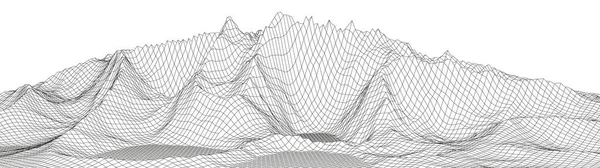 Vektor Wireframe Landschaft Technische Netzillustration — Stockvektor