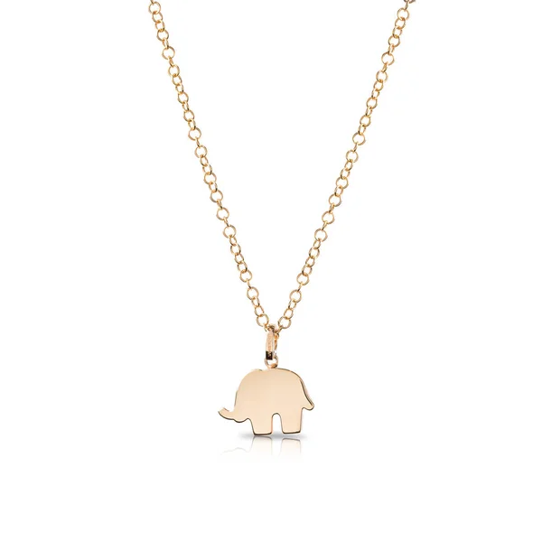 Yellow Gold Elephant Pendant Isolated White Background — Stock Photo, Image